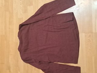 Camiseta manga larga hombre burdeos