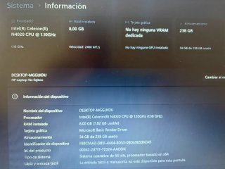Portatil hp intel celeron 8gb ram