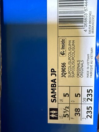 Zapatillas Adidas Samba JP Negras Talla 38