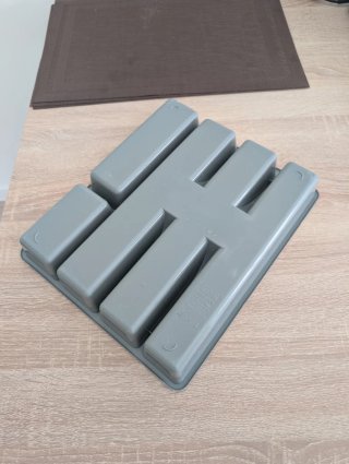 Organizador de cubiertos gris
