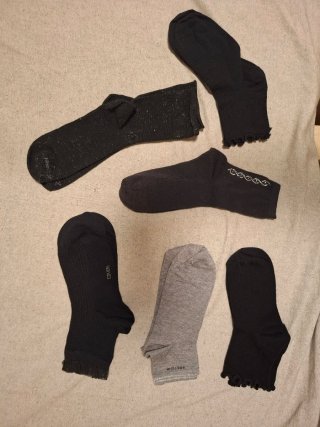 6 paia calze nere e grigie taglia unica