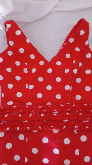 Vestido Flamenca Traje Feria Rocío Lunares