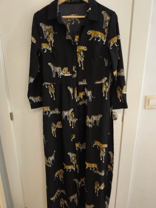 Vestido largo estampado tigre