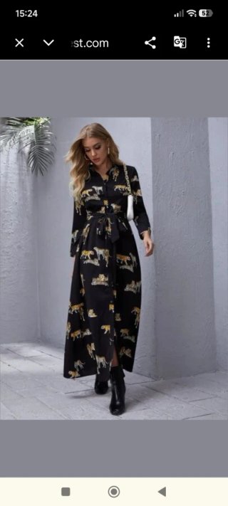 Vestido largo estampado tigre