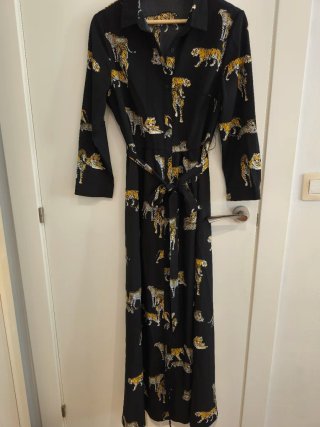 Vestido largo estampado tigre
