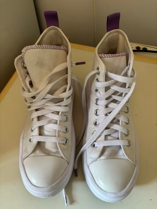 Converse niña blancas y moradas