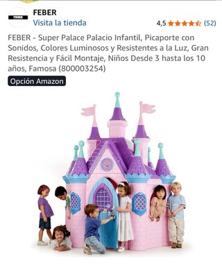 Castillo infantil para jugar. Marca FEBER