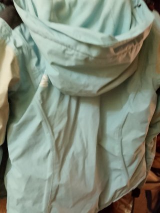 Cazadora polar azul y beige