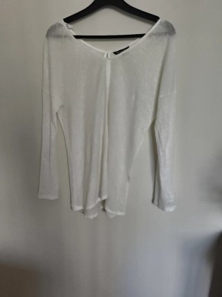 Camiseta Massimo Dutti marfil manga larga XS