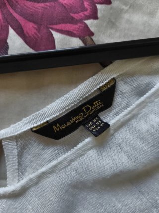 Camiseta Massimo Dutti marfil manga larga XS