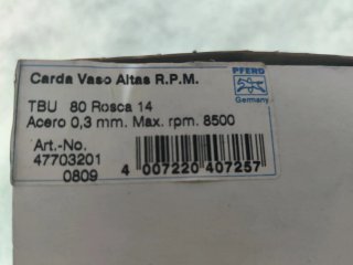 Cepillo de vaso metálico PFERD TBU 80 M14 amolador