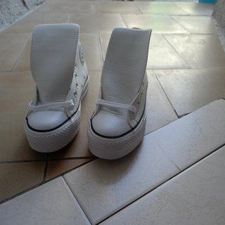Converse plataforma blancas