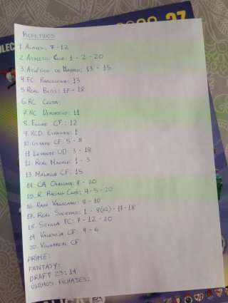 Cromos La Liga 2026-27 Repetidos