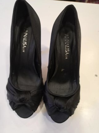 Sandalias de cuña negras y marrones talla 35/36