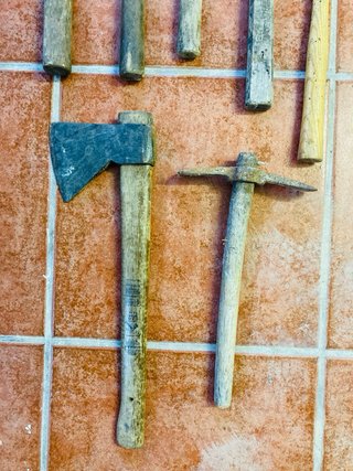 Martillos y Mazo Madera Antiguos Hacha azada