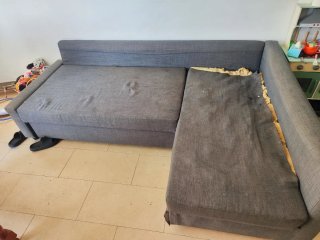 Sofá cama modular gris 3 plazas