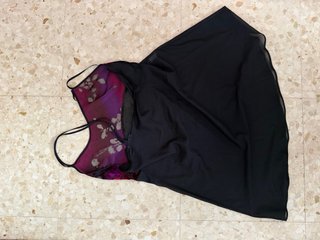 Camisón verde y morado con estampado