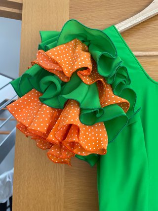 Traje Flamenco Verde y Naranja