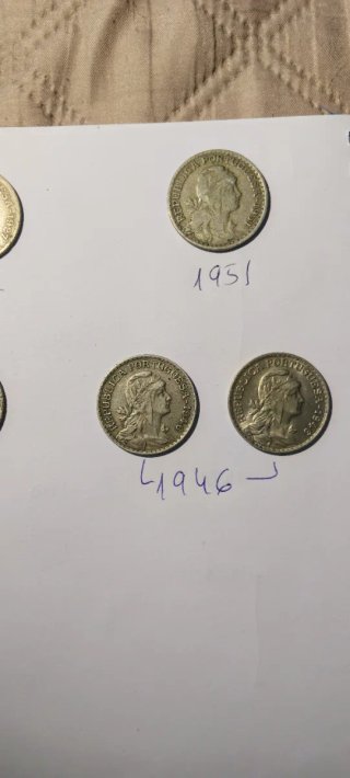 Lote 5 monedas 1 Escudo Portugal