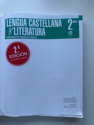 Libro de lengua castellana y literatura 2 bach.