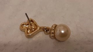 Orecchini vintage di perle artificiali con strass