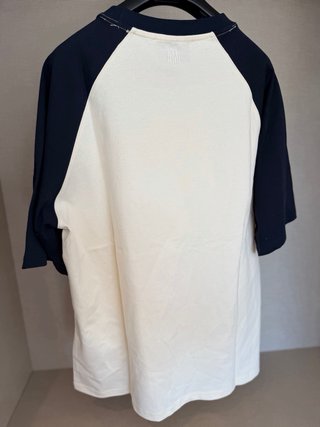 T-shirt Ami M Creme/Azul Escuro