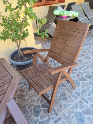 Conjunto Mesa y Sillas Jardín Madera