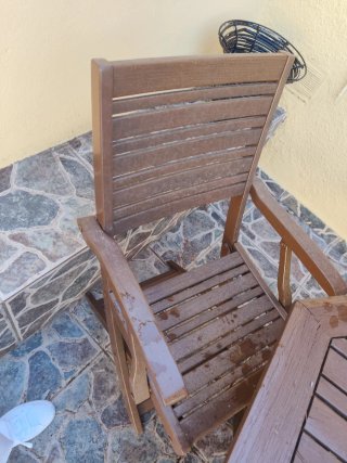 Conjunto Mesa y Sillas Jardín Madera