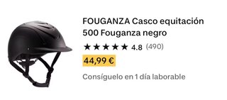 Casco Equitación Negro Fouganza