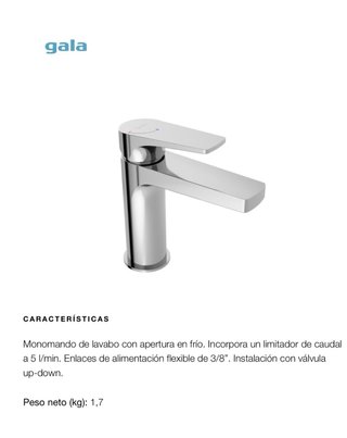 Lavabo Gala Porcelana 60x45cm + Grifo + Sifón