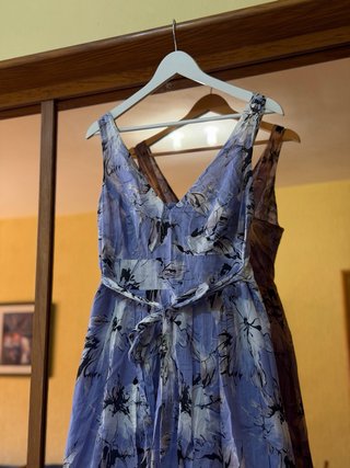 Vestido floral Zara azul y lilac