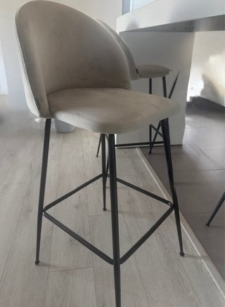 Mesa alta cocina 60x180x115 y 4 taburetes