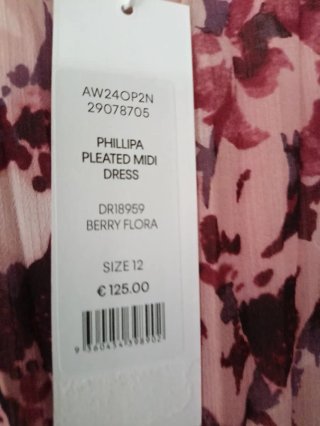 Vestido fiesta floral rosa y fucsia