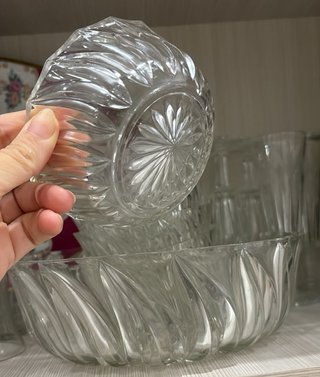 Set di ciotole in vetro trasparente anni 70