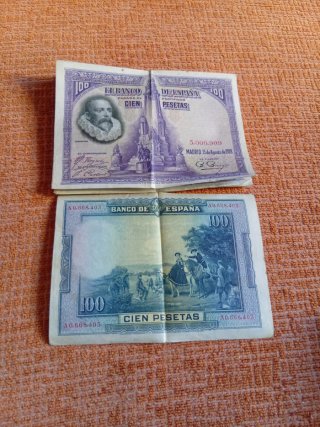 Billetes antiguos 100 Pesetas España 1928