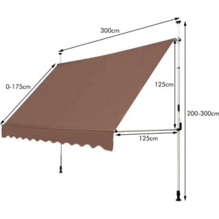 Toldo COSTWAY OP70316CF 300 cm Marrón