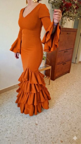 Traje Flamenca Naranja TODAS LAS TALLAS