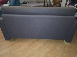 Sofá Cama 2 Plazas Tela Marrón/Gris