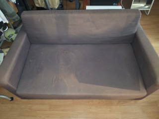 Sofá Cama 2 Plazas Tela Marrón/Gris