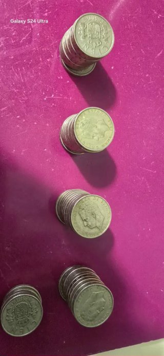 Lote Monedas Pesetas 100, 50, 25 y 5 Pesetas