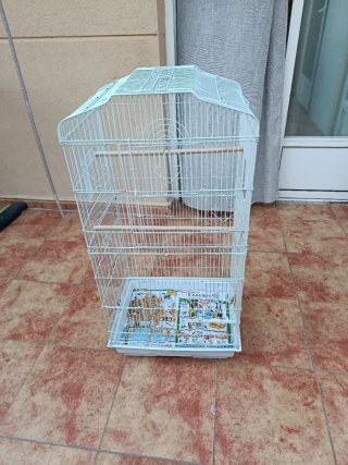 Jaula para pájaros (periquitos, agapornis, canario