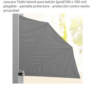 Toldo lateral balcón gris 160x160 cm