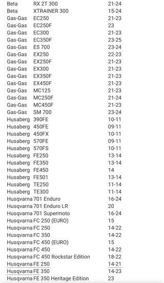 Rodamientos y retenes  ktm gas gas husaberg etc