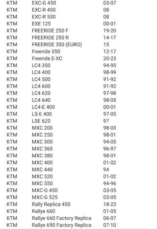 Rodamientos y retenes  ktm gas gas husaberg etc