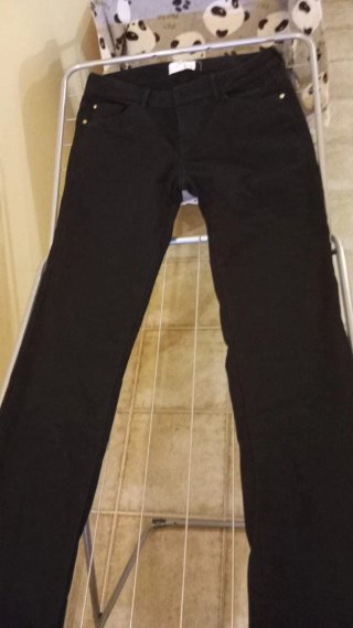 Pantalón vaquero recto mujer Mango negro