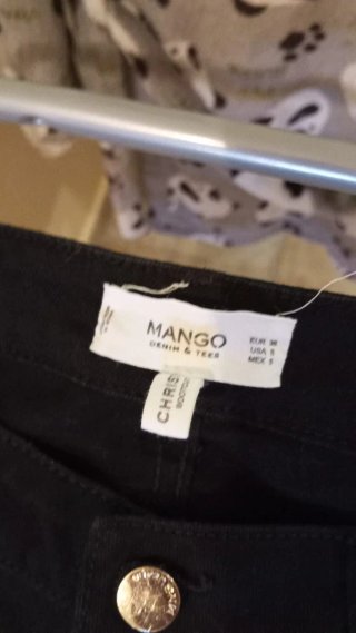 Pantalón vaquero recto mujer Mango negro
