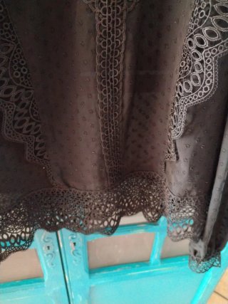 Blusa Studio Negra Bordado Inglés Talla M
