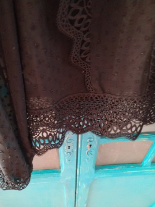 Blusa Studio Negra Bordado Inglés Talla M