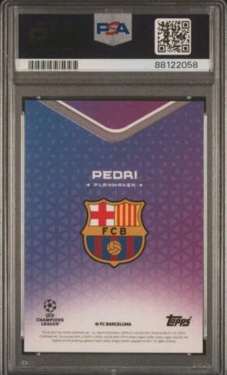 Pedri PSA 8 Topps Grealish Plat Purple /49