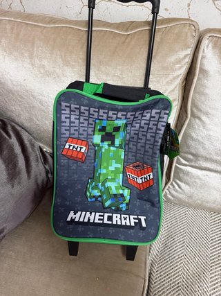Maleta Infantil Minecraft Creeper con Ruedas